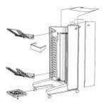 Top cover assembly – Slightly curved rectangular piece – Mounts on top of the 8-bin mailbox assembly