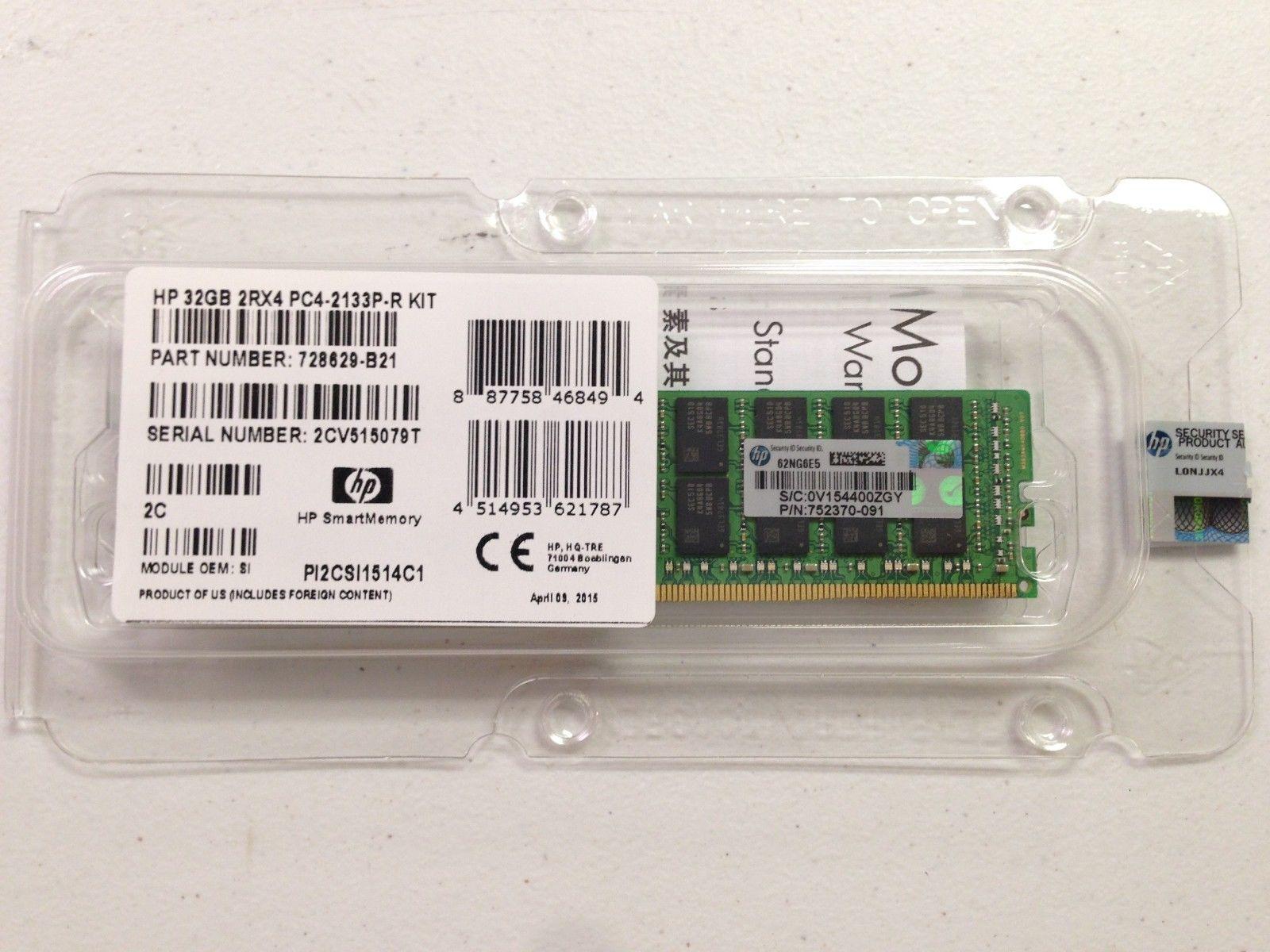 CL13 Memory DDR3-1866 Quad Rank x4 PC3-14900L HPE HP 712384-081 32GB 1x32GB 